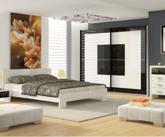 Dormitor DIANA ALB / NEGRU