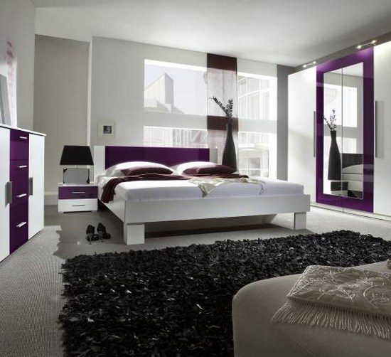 Dormitor VERA alb/mov