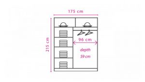 Dulap dormitor cu oglinda EFFECT EF4-175 - imagine 2