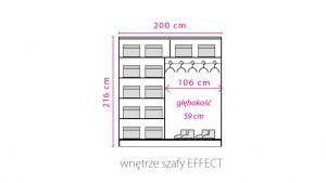 Dulap dormitor cu oglinda EFFECT EF1-200 - imagine 2