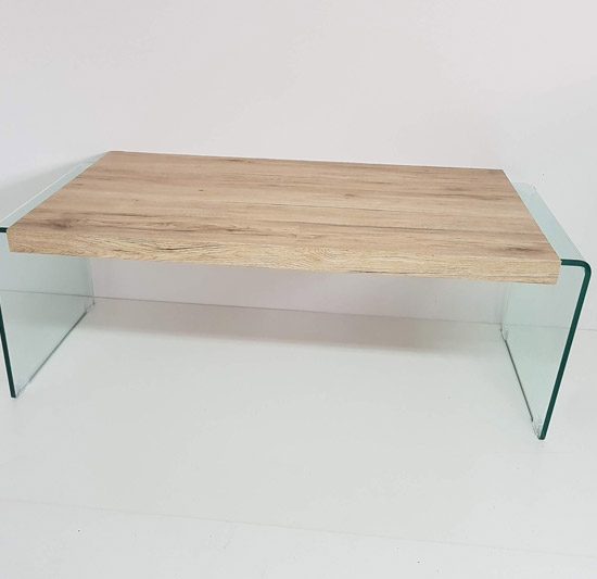 Masuta sticla si lemn.